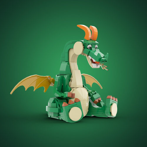MOC-210783可爱绿龙积木玩具