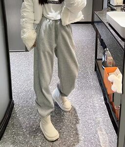 Sundy韩国东大门22秋冬 百搭松紧腰抽绳束脚显瘦加绒保暖休闲裤