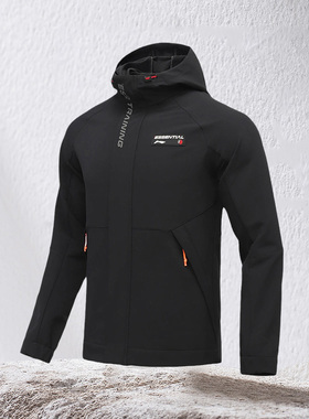 李宁连帽风衣春季新款训练套装涤纶修身开衫休闲外套 AFDR007