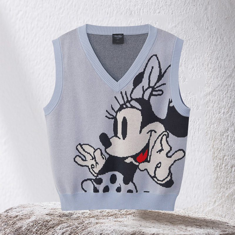 李宁毛衣女秋季联名无袖背心V领潮流纯棉编织衫AMVR004