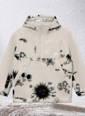 中国李宁冬季男子连帽上开襟印花保暖舒适休闲外套AFDR714