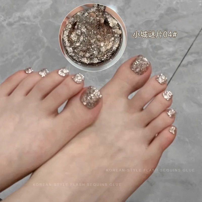 爆闪大亮片胶脚趾甲指甲油胶2026新款秋天金色亮片显白脚指甲油胶,彩妆/香水/美妆工具,甲油胶,淘宝优惠券,粉丝福利购,淘宝优惠卷