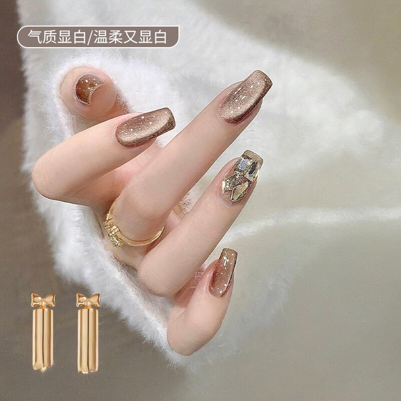 焦糖摩卡指甲油胶秋季爆款磨合猫眼指甲油胶2026年新款双色美甲胶