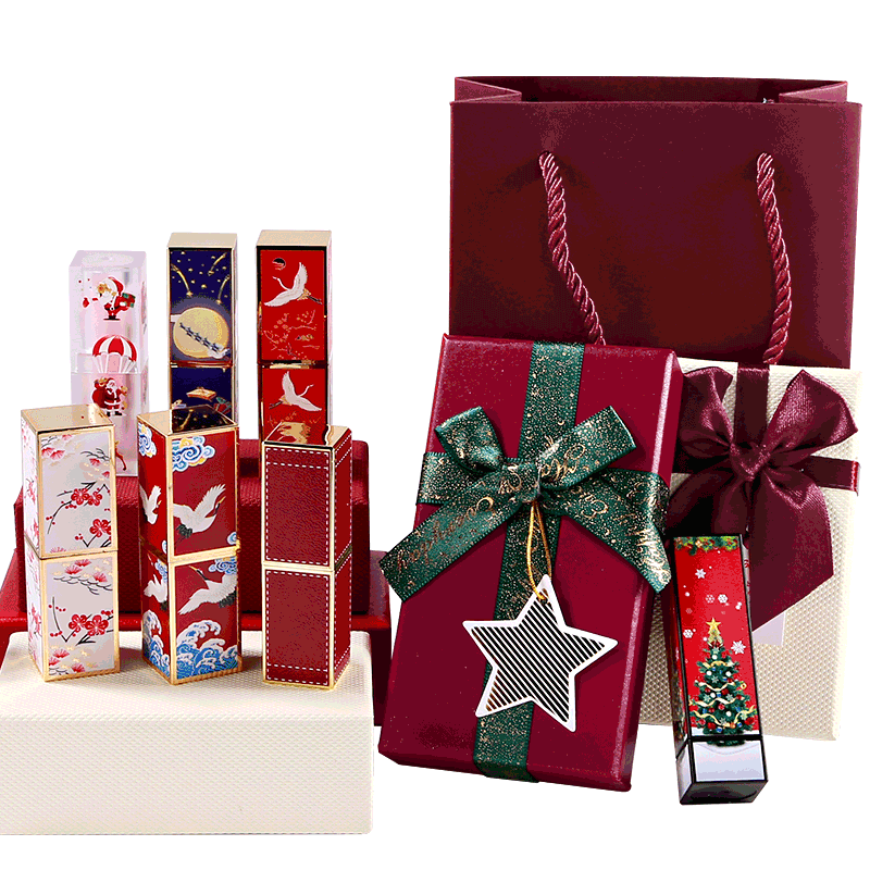 百罗圣诞新年系列diy手工自制口红材料空管包装礼盒一套创意礼物