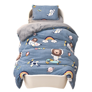 幼儿园被子三件套秋冬牛奶绒双面绒宝宝入园含芯六件套珊瑚绒被褥