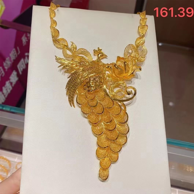 精品花丝工艺纯金999婚庆套装