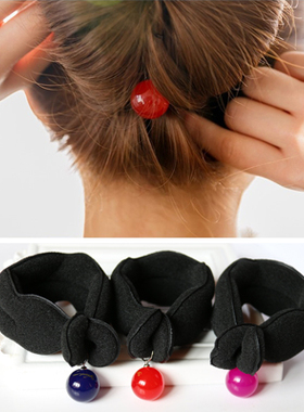 Angelrena韩国饰品 热卖韩式糖果圆球百搭基本款丸子头盘发器C2