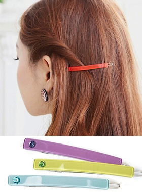 AngelRena韩国进口发饰头饰简约一字型百搭镶钻发夹边夹发卡G2