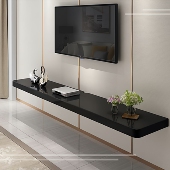 钢琴烤漆电视背景墙装 饰架一字搁板置物架客厅墙上机顶盒壁挂隔板