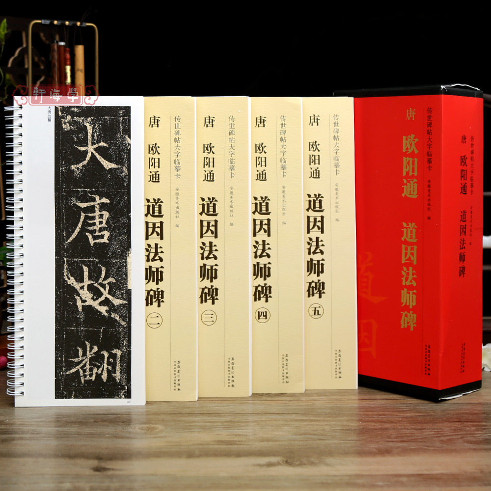 学海轩共5本欧阳通道因法师碑传世碑帖大字临摹卡楷书简体旁注原色原帖放大字卡毛笔书法字帖临摹范本近距离临摹字卡安徽美术