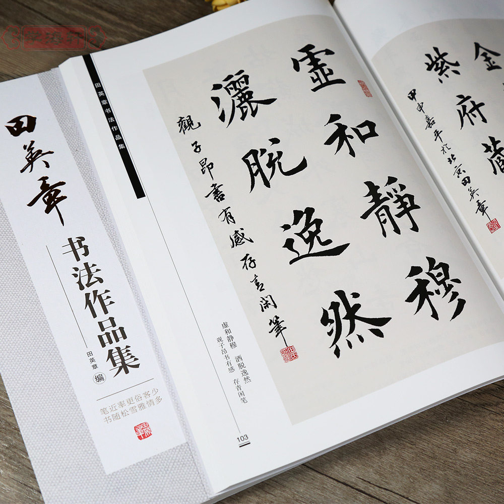 田英章书毛笔书法作品集 行书楷书毛笔字帖田英名词诗词楹联作品形式