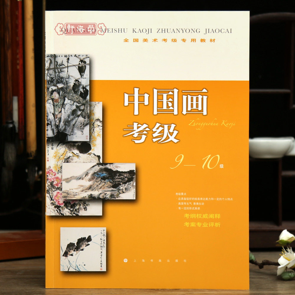学海轩中国画考级9-10级美术考级教材花鸟山水人物画考纲阐述练习应试指导试卷评析国画水墨画教程示范步骤国画考题参考上海书画