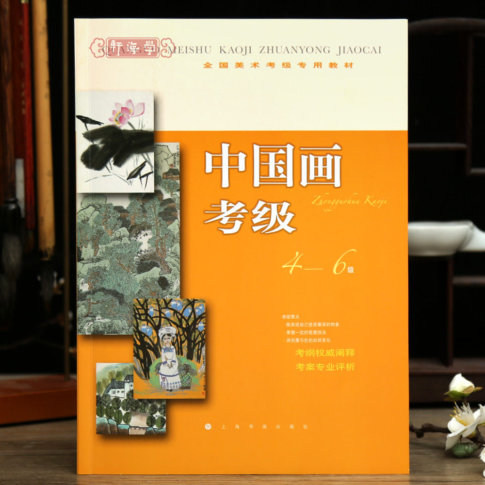 学海轩中国画考级4-6级美术考级教材花鸟山水人物画考纲阐述练习应试指导试卷评析国画水墨画教程示范步骤笔法墨法上海书画