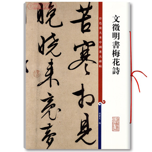 彩色放大本中国著名碑帖繁体旁注孙宝文文征明行书毛笔字帖书法临摹帖拓本上海辞书出版 文徵明书梅花诗 社 学海轩