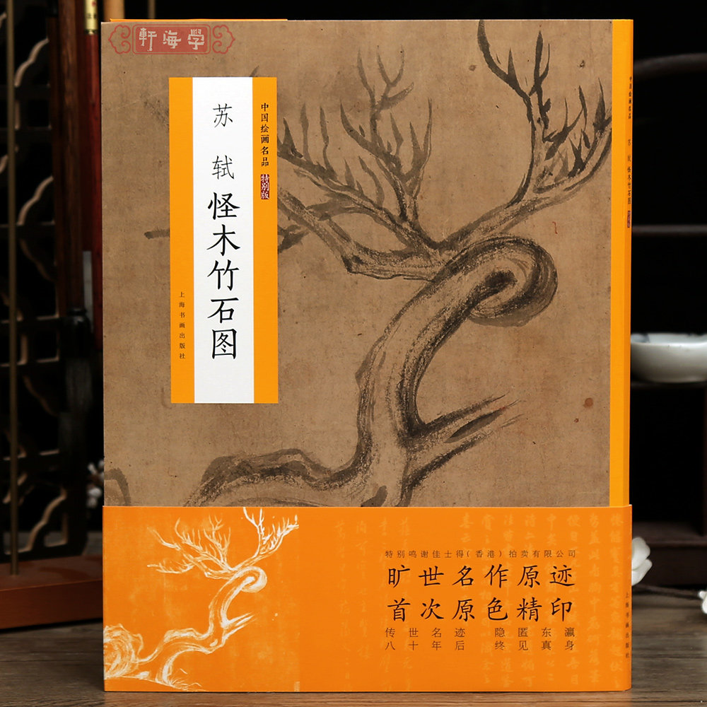学海轩苏轼怪木竹石图中国绘画名品特别版文史技法草木窠石刘良佐题跋潇湘竹石图后赤壁赋整幅长卷作品装裱水墨画赏析教程国画书籍