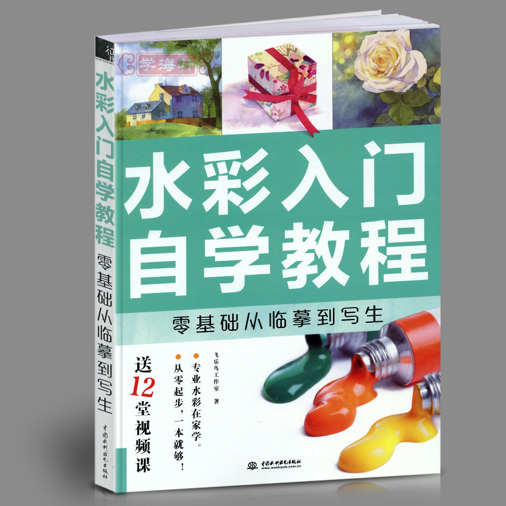 学生水彩画基础绘画临摹美术书籍工具介绍色彩知识线稿平涂法步骤解析