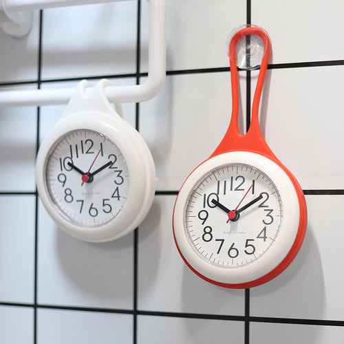 夜光防水静音小挂钟厨房墙面挂钟