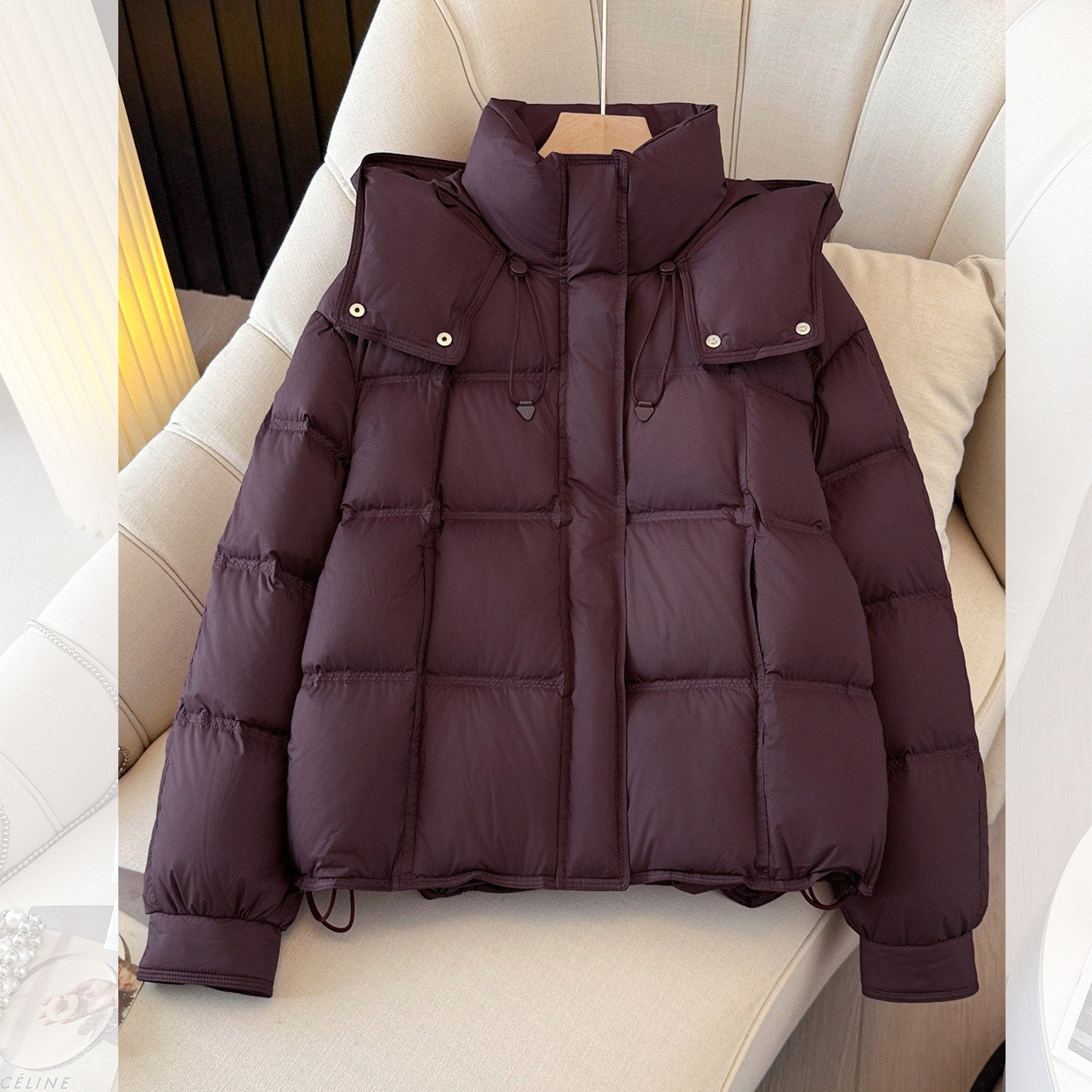 巨好看独特漂亮紫色连帽泡芙羽绒服女2025冬装新款白鸭绒保暖外套,女装/女士精品,羽绒服,淘宝优惠券,粉丝福利购,淘宝优惠卷