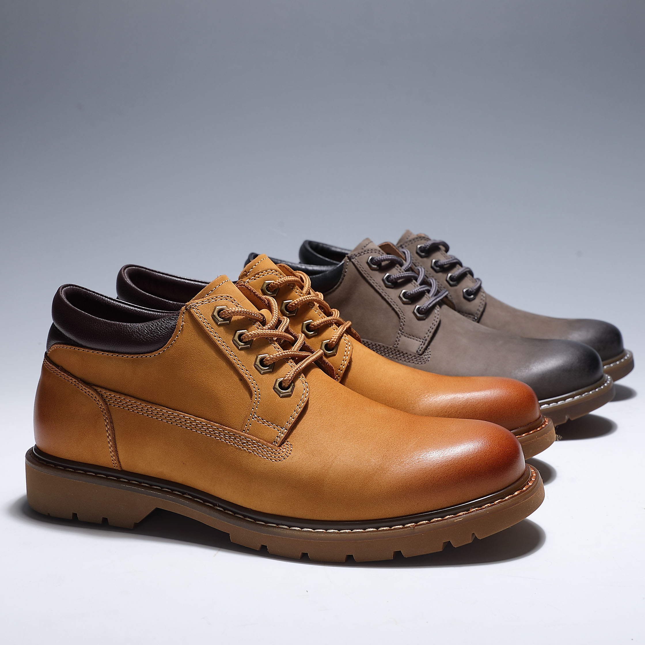 踢不爛擦色復古風防水工裝男鞋