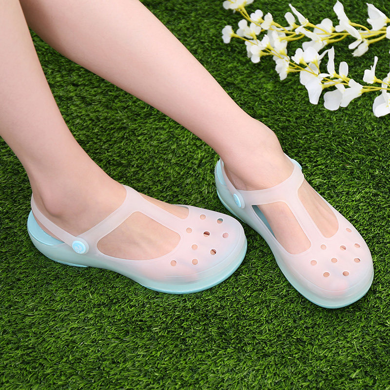 夏季洞洞鞋女士凉鞋纯色沙滩鞋厚底果冻花园鞋凉拖鞋防滑包头鞋子在类目 女鞋, 拖鞋中 - 来自Buy2taobao.com提供专业的淘宝代购服务
