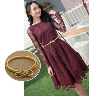 早找麦金属腰带工厂 当季热卖小蝴蝶结弹力新款腰封优雅韩版搭配