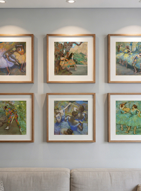 正方形装饰画画芯埃德加德加Edgar Degas世界名画三个芭蕾舞者