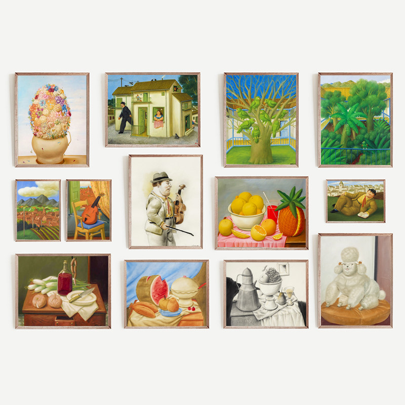 费尔南多博特罗静物画客厅餐厅背景墙壁挂画小众装饰画芯油画布