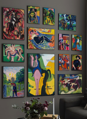 德国画家恩斯特·路德维希·基什内尔复古艺术人文挂画画心微喷画