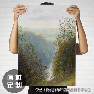 英国小众复古装饰画布画芯约翰阿特金森格里姆肖夜晚风景绘画作品