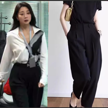 凡人歌殷桃沈琳同款九分职业哈伦裤女秋高腰垂感小个子显瘦烟管裤