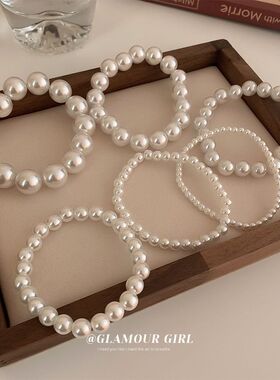 韩国仿真珍珠手链手环手作百搭简约手链手镯手韩版饰品地摊手工