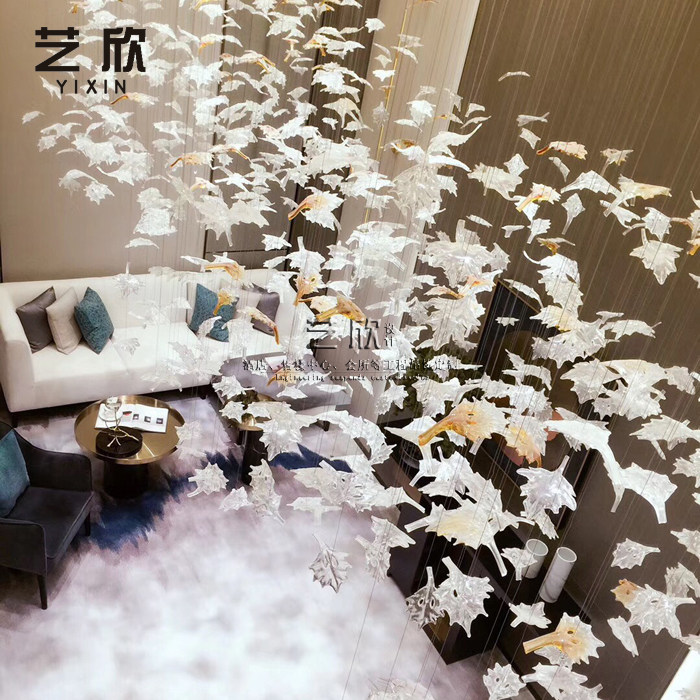 艺术玻璃枫叶吊饰软装琉璃挂饰
