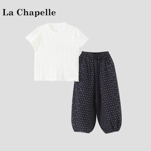 La Chapelle【拉夏贝尔】夏季时尚女童碎花防蚊裤两件套LD2951