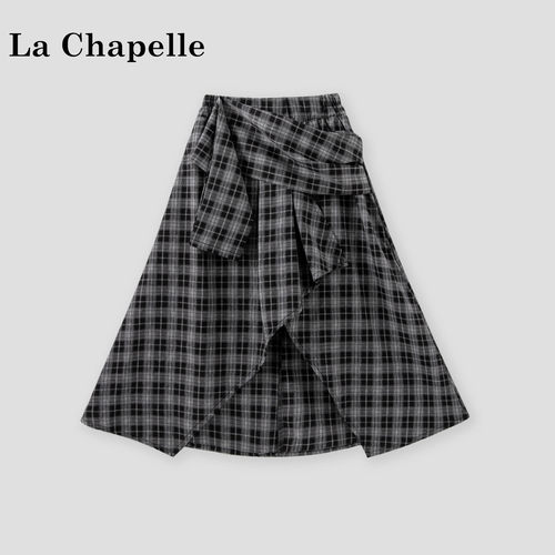 La Chapelle【拉夏贝尔】夏季时尚新款女童复古格子半身裙LD2874