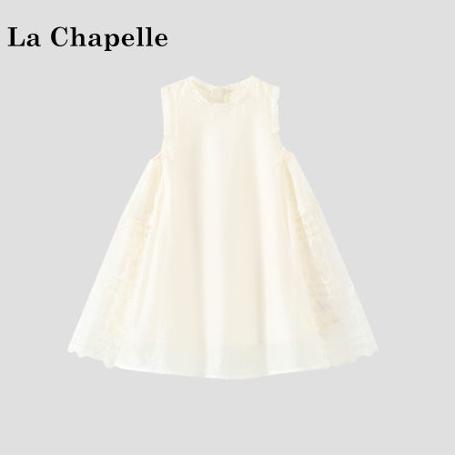 La Chapelle【拉夏贝尔】夏季甜美女童无袖蕾丝网纱连衣裙LD2880