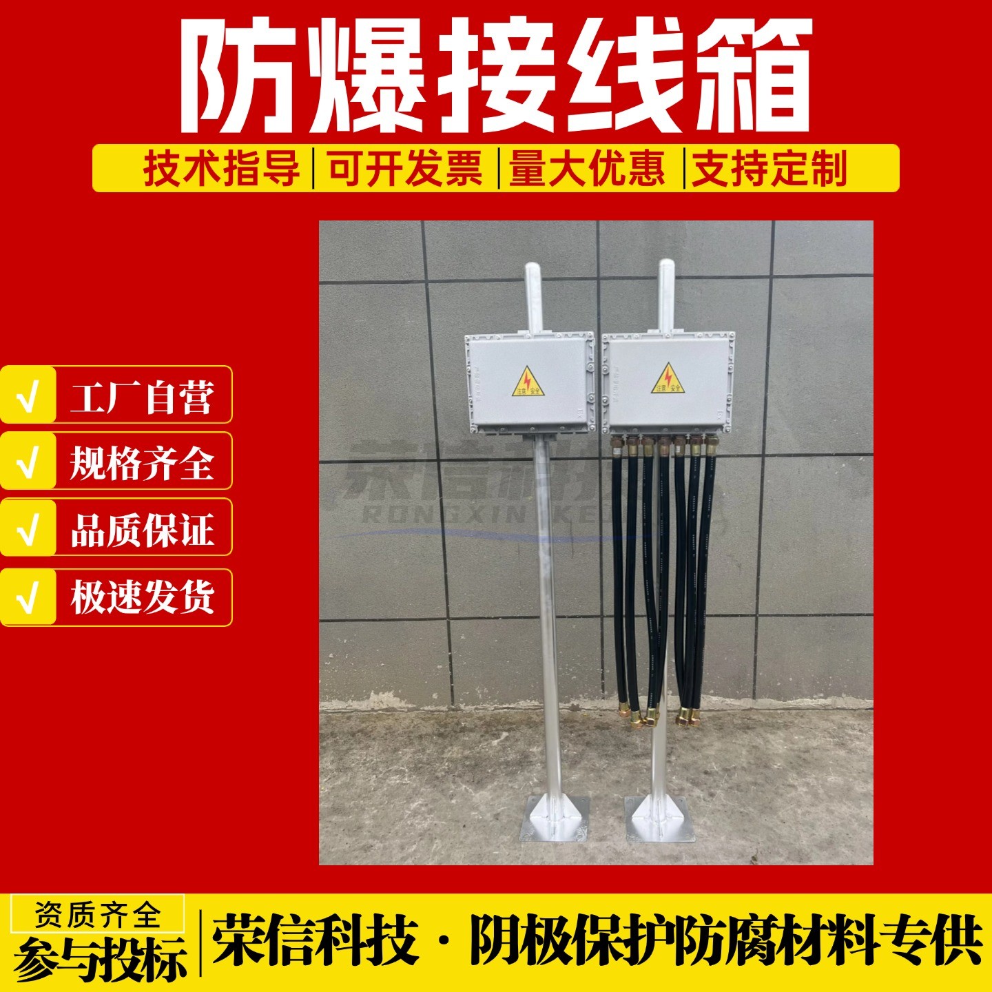 埋地管道等电位连接器防爆接线箱EXdI阴极保护分线箱300*400mm