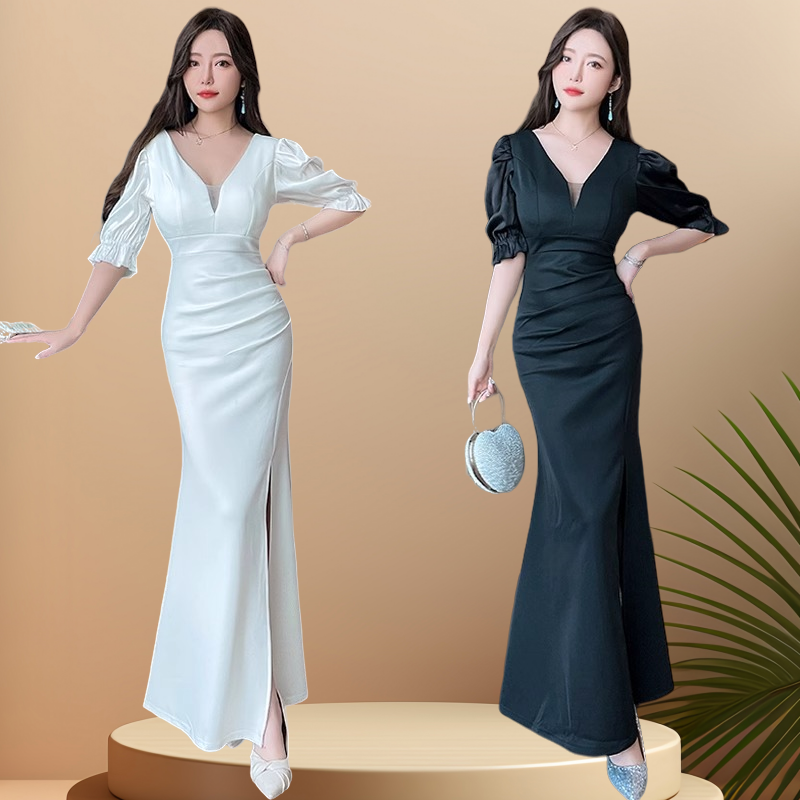 晚礼服女技师长裙按摩spa工作服