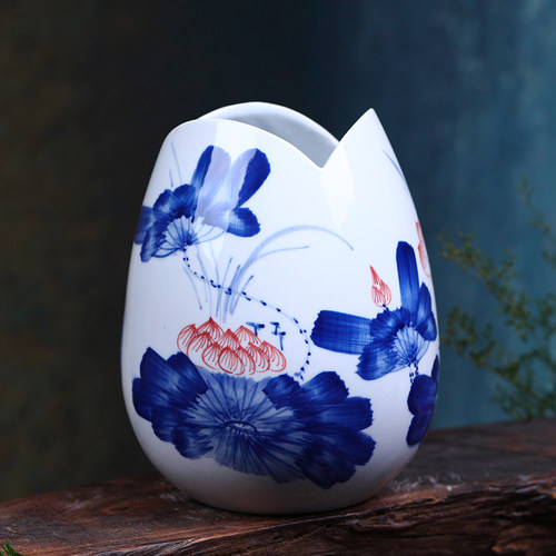 景德镇陶瓷小花插花器时尚青花瓷