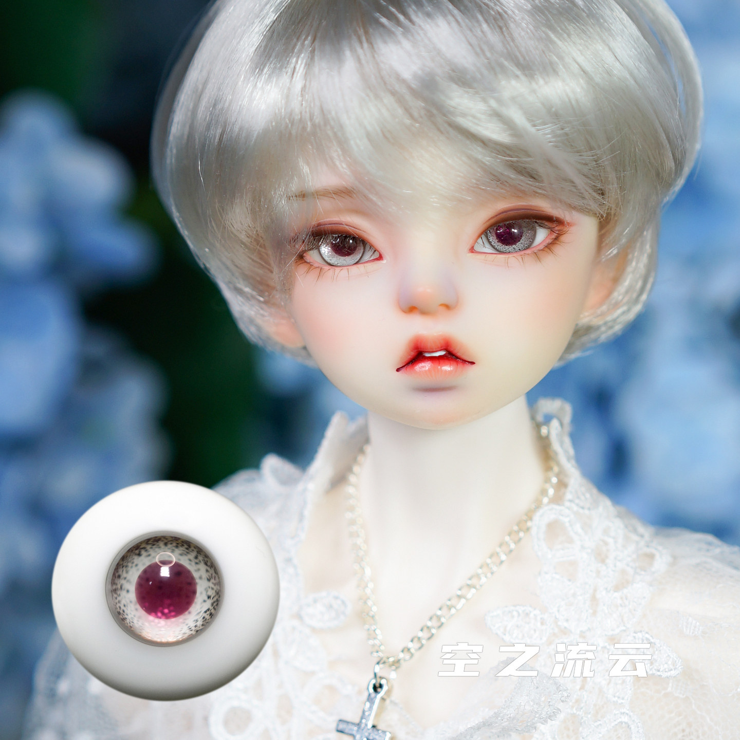 少量现货bjd sd娃娃玻璃眼珠 红瞳银闪14mm 小虹膜 346叔