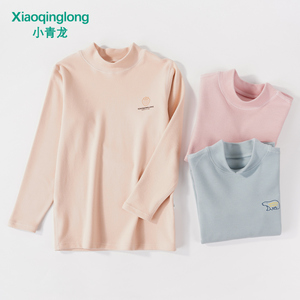 小青龙儿童秋冬季保暖单件上衣发热德绒中领秋衣中大童单棉毛衫