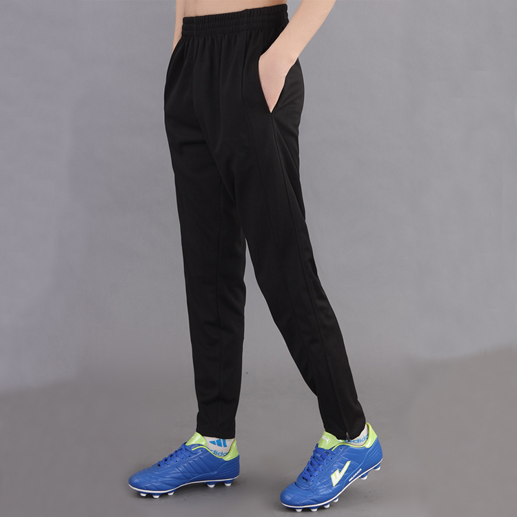 运动裤春秋黑色休闲裤修身拉链收口束脚足球裤美男女体育小脚长裤