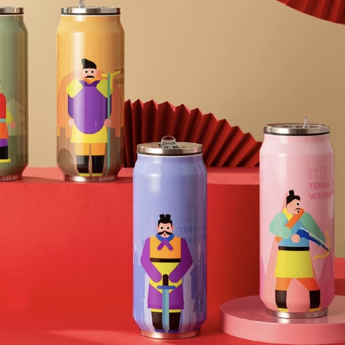 潮玩兵马俑创意时尚可乐罐保温杯