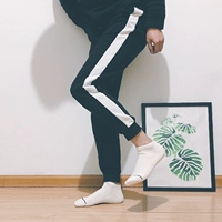 Ông Mo Fan vớ đồng bằng vải cotton đáy thể thao vớ tươi Nhật Bản dưới thấp giúp nam tất - Vớ nam vớ nam cổ cao