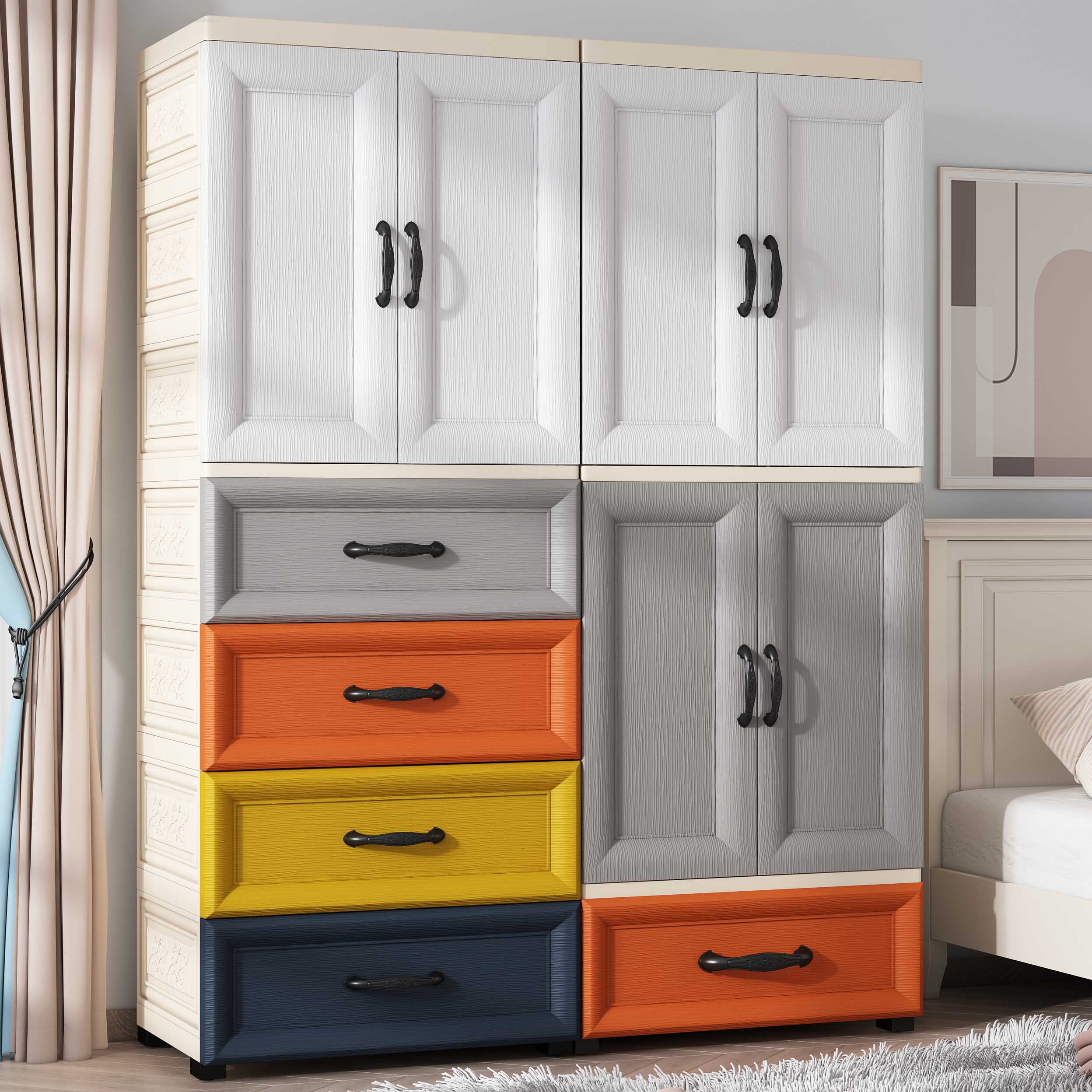 加厚宝宝儿童衣柜收纳柜抽屉式塑料简易卧室储物柜婴儿衣服整理箱