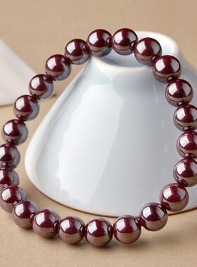 原矿朱砂手链朱砂原石打磨高含量男女款本命年辰砂手链转运饰品