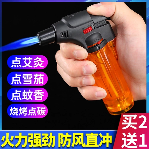 Высокая температура прочная ветрозащитная моксибибибибибибибция более легкая огненная точка сигара мокса Специальный прозрачный распылительный пистолет может быть надут и заблокирован прямой