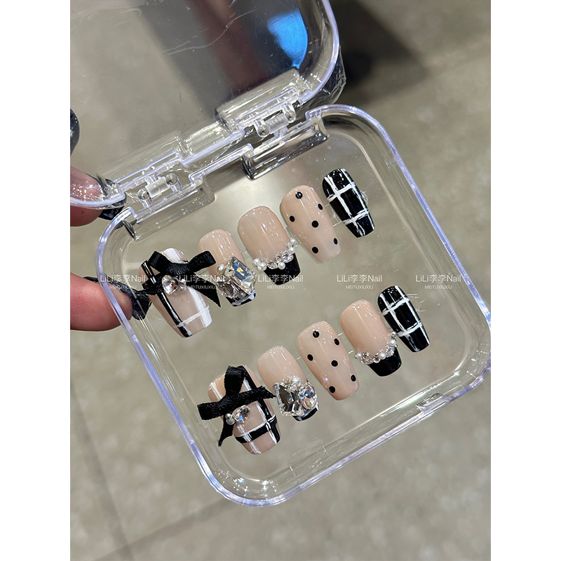 【LiLi李李nail】礼服   穿戴甲2024新款手工显白蝴蝶结法式 美甲
