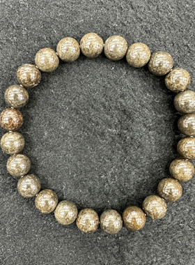 吉哈拉001灶神星钙长辉长无球粒石陨石圆珠手链稀有有国际命名