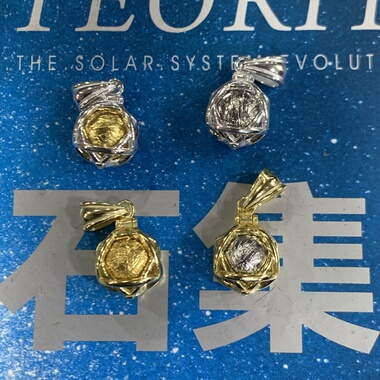 铁陨石陨石六芒星吊坠纯银镶嵌制作纯天然阿勒泰铁陨石大卫星