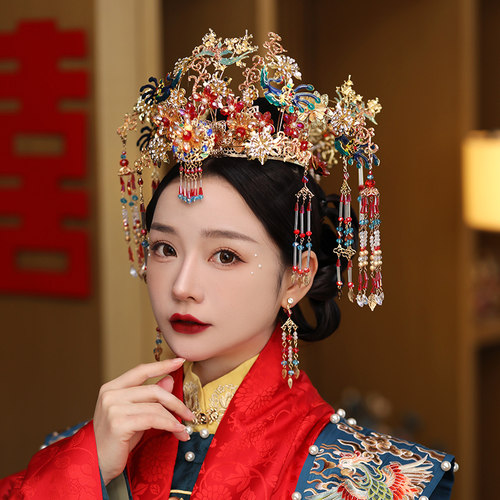 好俏步摇镀金中国风流苏头饰凤冠